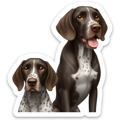 Two German pointer dogs  sticker