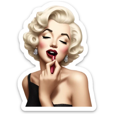 Marilyn Monroe putting on lipstick  sticker