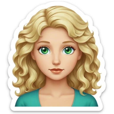loira dos olhos verdes azulados com ondas no cabelo sticker