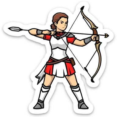 Archer Queen from Clash of Clans, full body, battle stance sticker