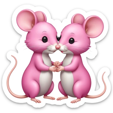 Two cute mice kissing sticker