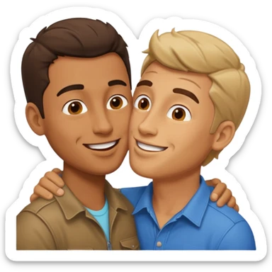 kisses man to man sticker