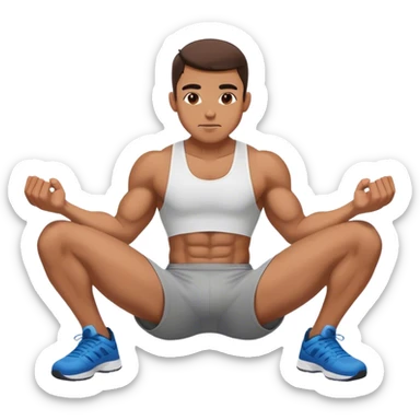 athlete doing sit-ups sticker