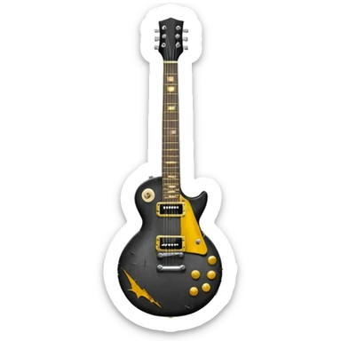 metal punk les paul guitar sticker
