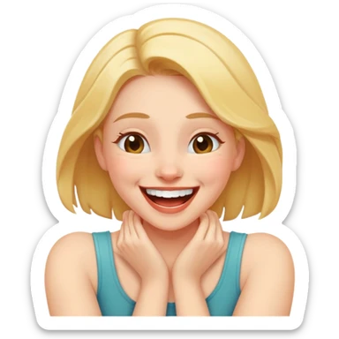 a girl with her arms around her neck laughing sticker