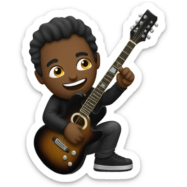 um emoji dark de uma guitarra sticker