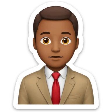 African American man in a jacket and red tie, looks like a politician, emoji style sticker