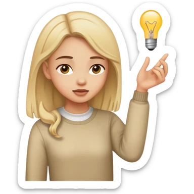 Girl figuring something out sticker