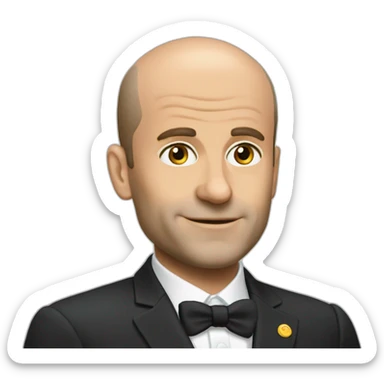 Macron baldness sticker