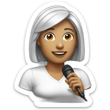 woman-with-micrphone sticker