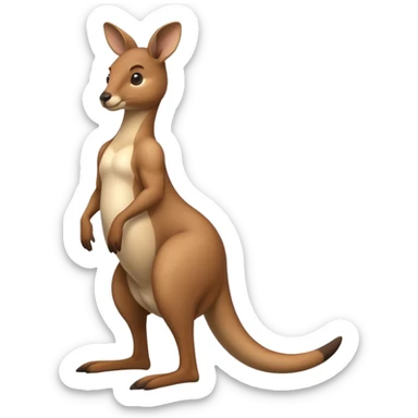 Kangaroo balancing on its tail sticker