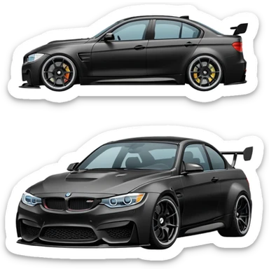 M3 g80 black with a body kit sticker