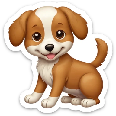 Dog with a bone sticker