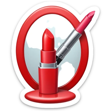 Lipstick on mirror sticker
