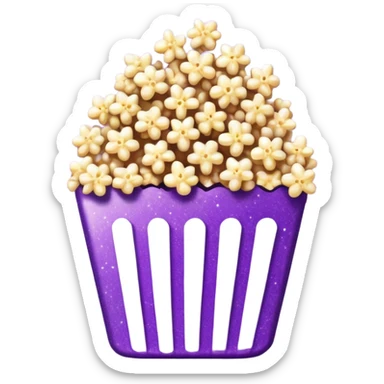 Glitter purple popcorn sticker