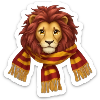 Gryffindor lion scarf hogwarts sticker