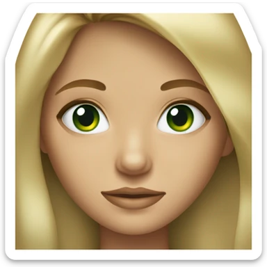 Dark blonde girl with green eyes. sticker