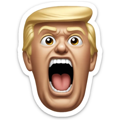 Create an emoji of trump screaming  sticker
