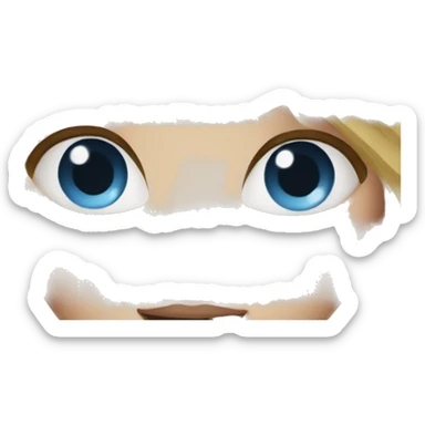 Blonde hair blue eye sticker