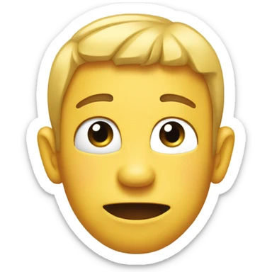 An emoji face with both hands placed behind its ears, palms facing forward, as if trying to listen carefully or playfully emphasizing its ears sticker