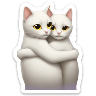 Two cats hugging each other sticker