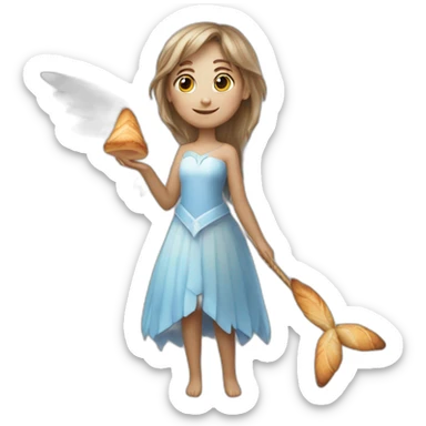 Une fée avec des ailes et magique baguette sticker