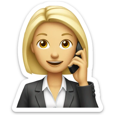 Blonde businesswoman talking on her cell phone sticker