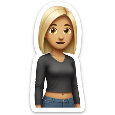 girl with bad posture  sticker