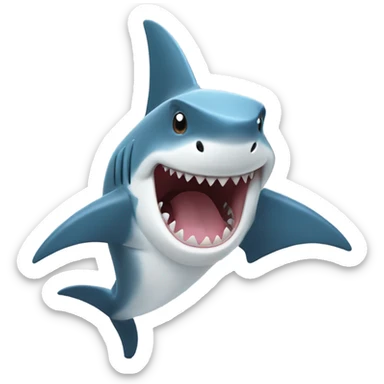 shark doing a hang loose sticker