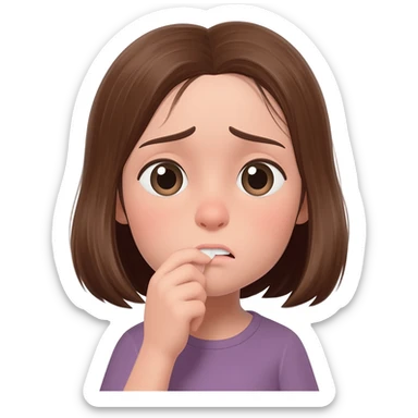 A girl emoji biting their game nail sticker