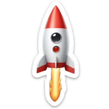 rocket with magic wand sticker