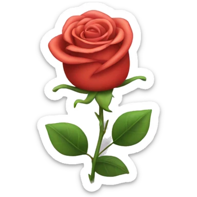 Wink emoji with a rose In his hand sticker
