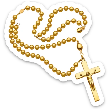 Gold Catholic Prayer Beads sticker