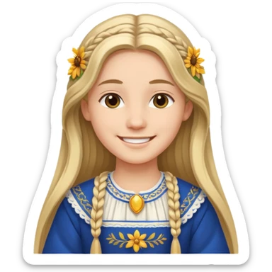 jeune cheveux long avec le sourire style européen sticker