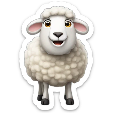 sheep saying hey sticker