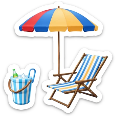 
beach vacation equipment sticker