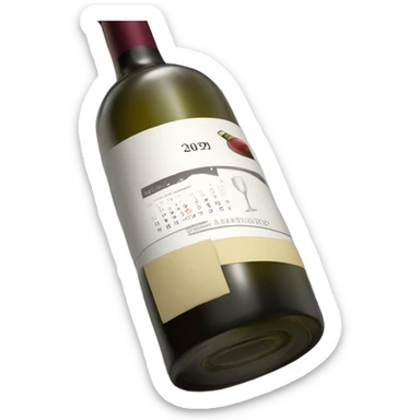 Bottle of wine on a calendar sticker
