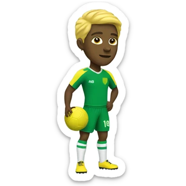 Yellow green footballer  sticker