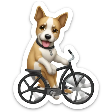 Un perro montado en una bicicleta  sticker
