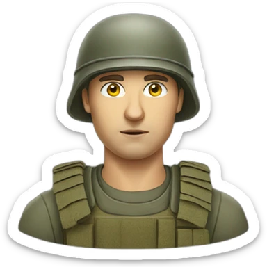 ukrainian soldier head sticker