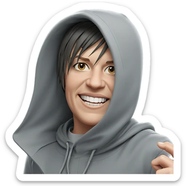 smiling boy in hoodie sticker