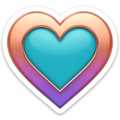 I need a teal, orange , purple, and rose gold Heart emoji sticker