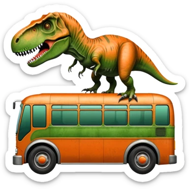 Double decker bus t-Rex sticker
