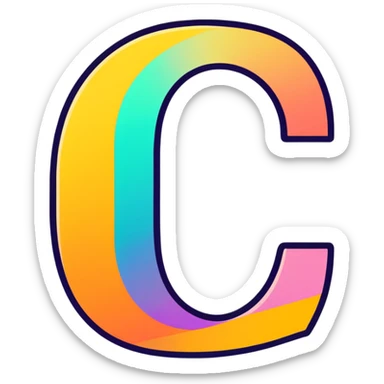 Colorful Gradient Alphabetical Letter “C” sticker