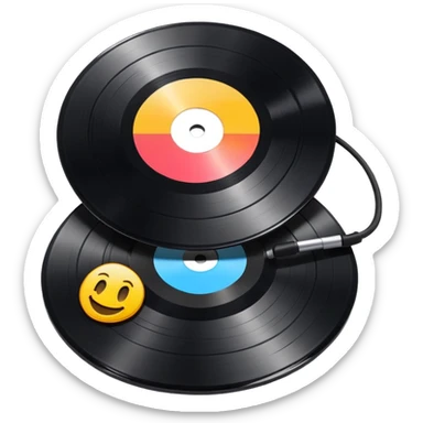 record vinyl 3d sticker
