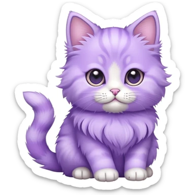 light purple lavender cat kitten sticker