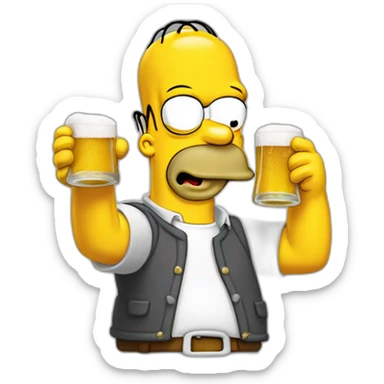 Homer simpson buvent une bier sticker