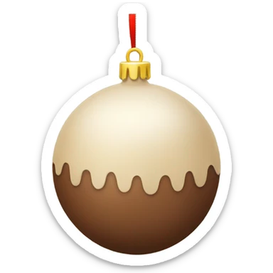 brown beige Christmas ball decoration sticker