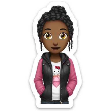 A alternative girl with hello kitty  sticker