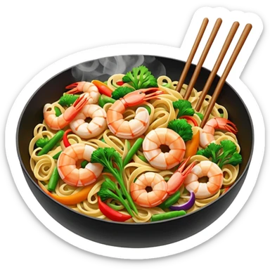 prawn stir-fry noodles sticker